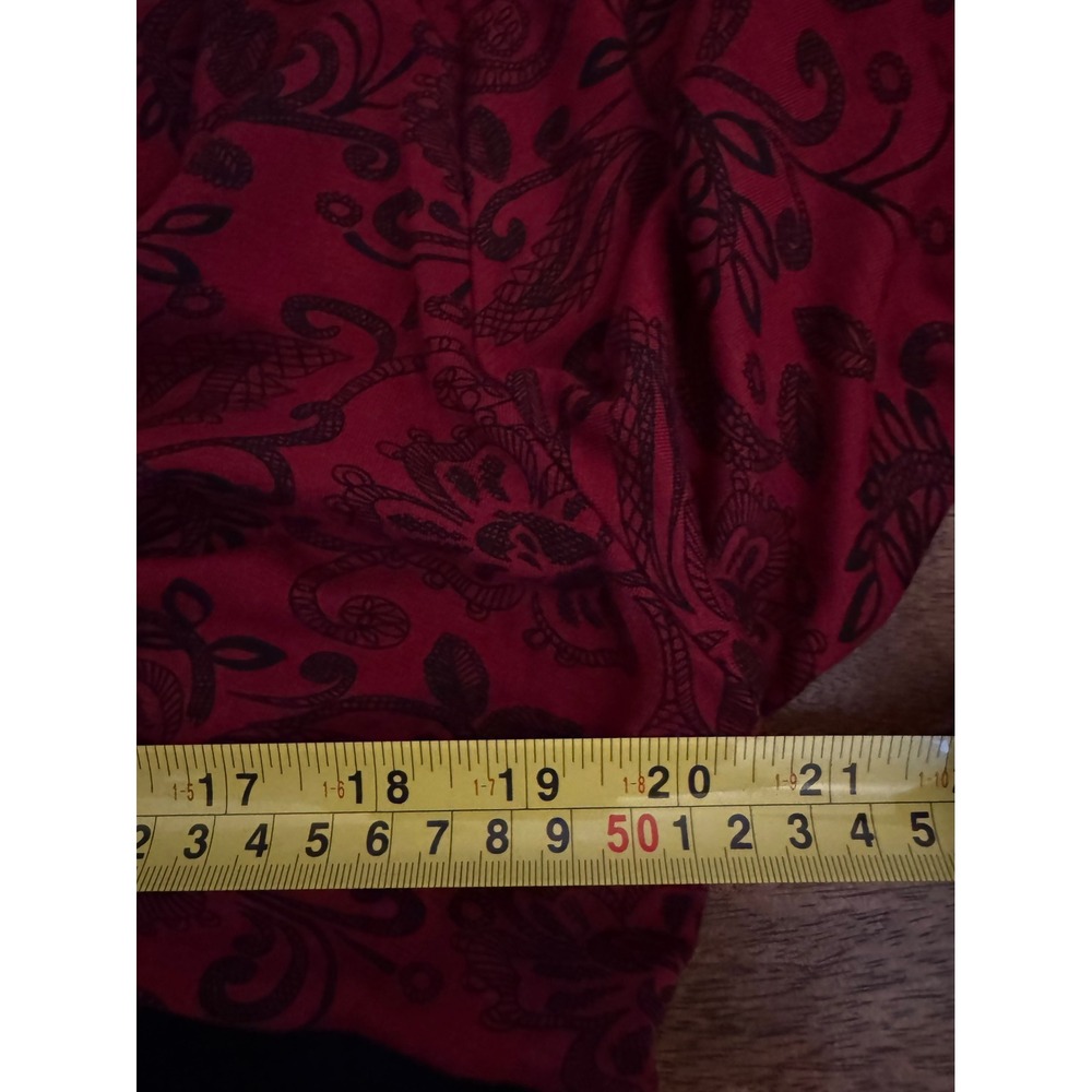 Hot Cotton Tunic Top Women Size M‎ Red Black Floral Whimsigoth Vampy Y2K Grunge - Picture 8 of 12